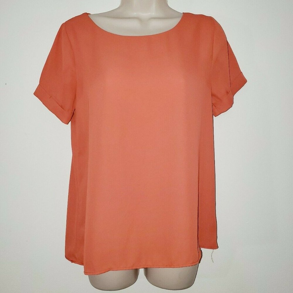 Pretty Good Womans Medium Orange Blouse Cutout
